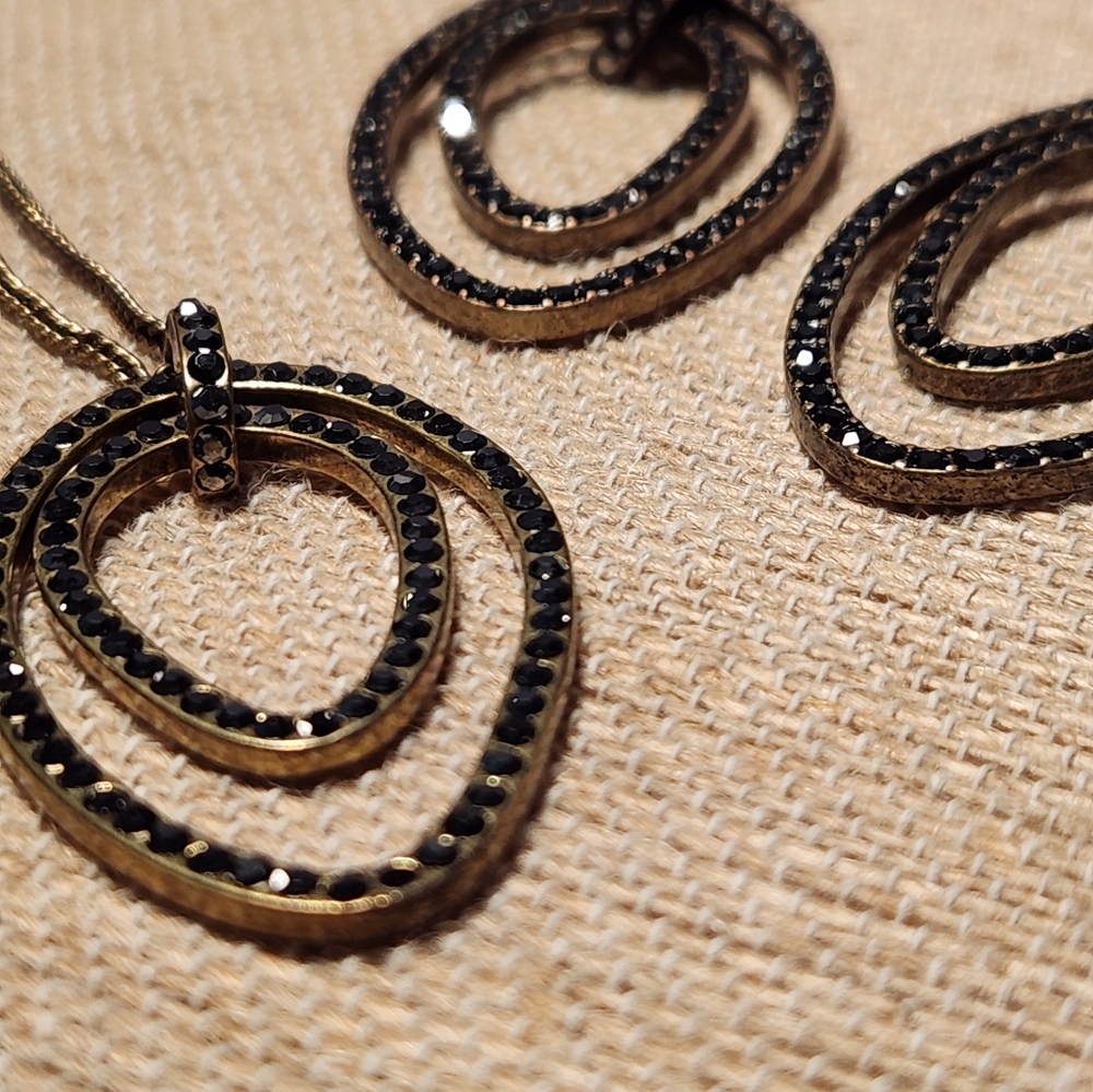 Chloe + Isabel Crystal Pave Double Link Drop Necklace and Earrings (set) - Picture 9 of 12